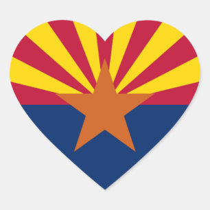 Flag of Arizona Heart Sticker