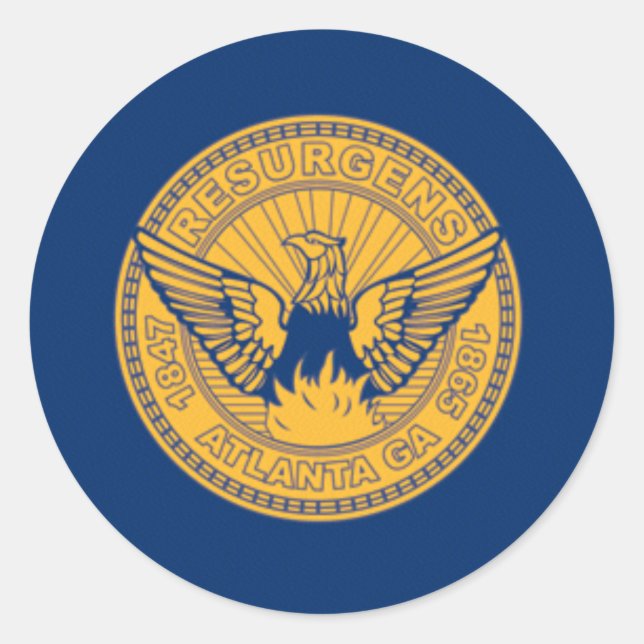 Flag of Atlanta, Georgia Classic Round Sticker (Front)
