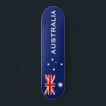 Flag of Australia Skateboard<br><div class="desc">Federation Star at the hoist, and the Southern Cross in the fly half. The flag of Australia is a defaced Blue Ensign: a blue field with the Union Jack in the canton and a large white seven pointed star known as the Commonwealth Star in the lower hoist quarter. #flag #australia...</div>