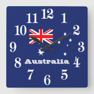 Flag of Australia Square Wall Clock