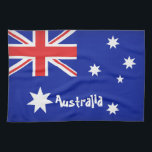 Flag of Australia Tea Towel<br><div class="desc">"Flag of Australia" The Australian flag features a deep blue field with the Union Jack in the upper hoist corner, symbolizing Australia’s historical ties to the United Kingdom. Below the Union Jack is a large white seven-pointed Commonwealth Star representing the unity of the six states and the territories of Australia....</div>