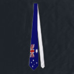 Flag of Australia Tie<br><div class="desc">The flag of Australia is a defaced Blue Ensign: a blue field with the Union Flag in the canton (upper hoist quarter), and a large white seven-pointed star known as the Commonwealth Star in the lower hoist quarter. The fly contains a representation of the Southern Cross constellation, made up of...</div>