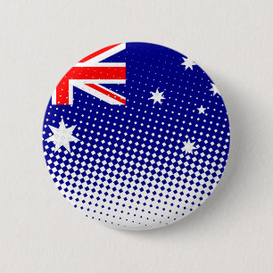 Flag Of Australia With Halftone Effect 6 Cm Round Badge