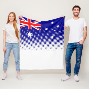 Flag Of Australia With Halftone Effect Fleece Blanket