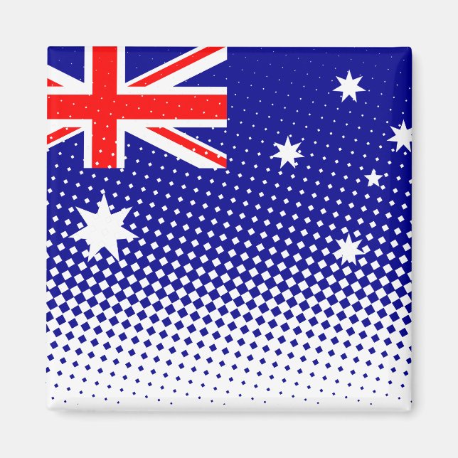 Flag Of Australia With Halftone Effect Magnet (Front)