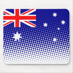 Flag Of Australia With Halftone Effect Mouse Pad