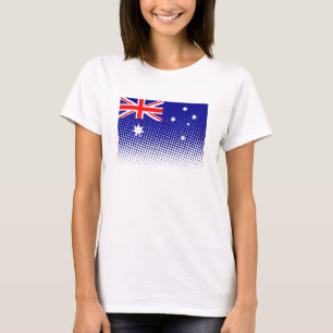 Flag Of Australia With Halftone Effect T-Shirt