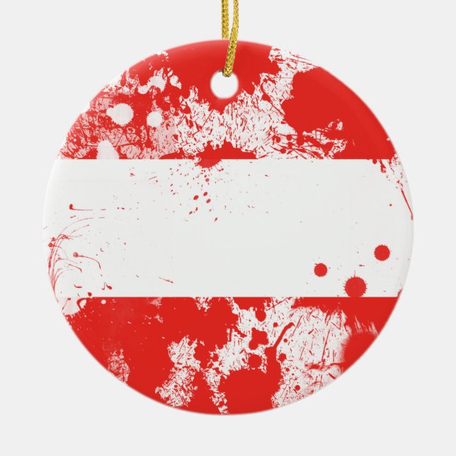 Flag of Austria Ceramic Ornament (Front)