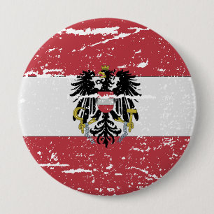 FLAG OF AUSTRIA COAT OF ARMS 10 CM ROUND BADGE