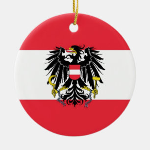Flag of Austria - Flagge Österreichs Ceramic Tree Decoration
