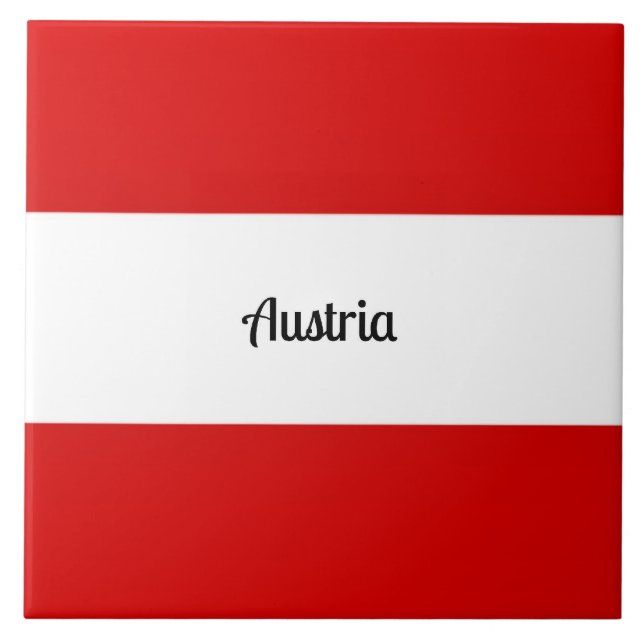 Flag of Austria, labelled, Ceramic Tile (Front)