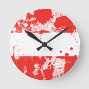 Flag of Austria Round Clock