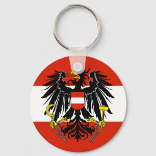 Flag of Austria with Coat of Arms Key Ring