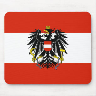 Flag of Austria with Coat of Arms Mouse Pad