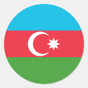 Flag of Azerbaijan Classic Round Sticker