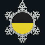 Flag of Baden-Württemberg Snowflake Pewter Christm Christmas Ornament<br><div class="desc">Snowflake Ornament with flag of Baden-Württemberg; design with two horizontal bands of black and yellow (golden)</div>