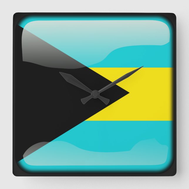 Flag of Bahamas Square Wall Clock (Front)