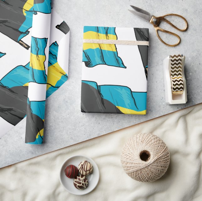 Flag Of Bahamas Wrapping Paper (Crafts)