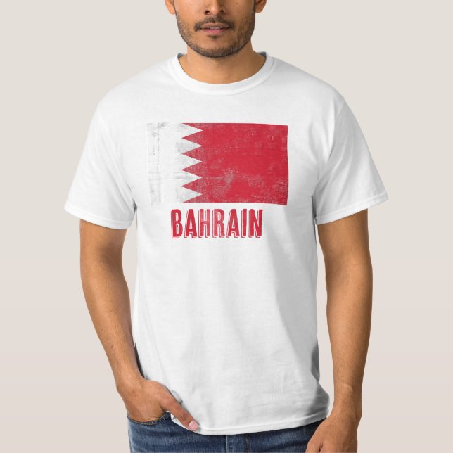 Flag of Bahrain "Grunge" look. T-Shirt (Front)