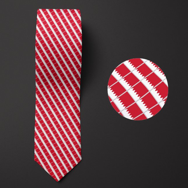 Flag of Bahrain Pattern Necktie highlights the nat (Creator Uploaded)