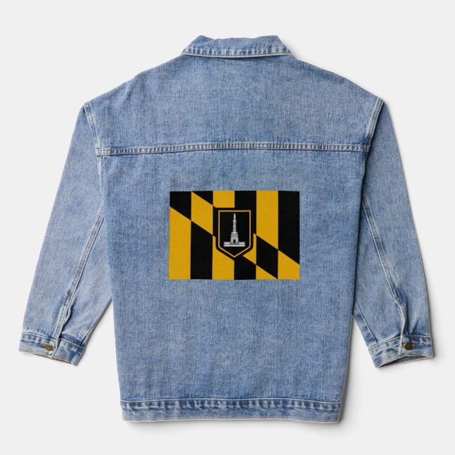 Flag of Baltimore, Maryland  Denim Jacket (Back)