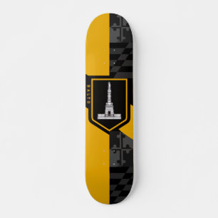 Flag of Baltimore, Maryland Skateboard