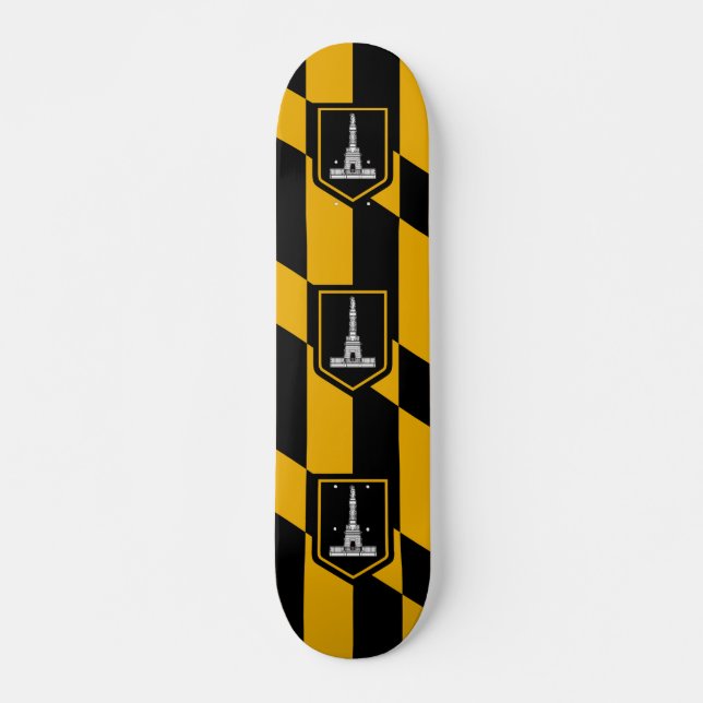 Flag of Baltimore, Maryland Skateboard (Front)