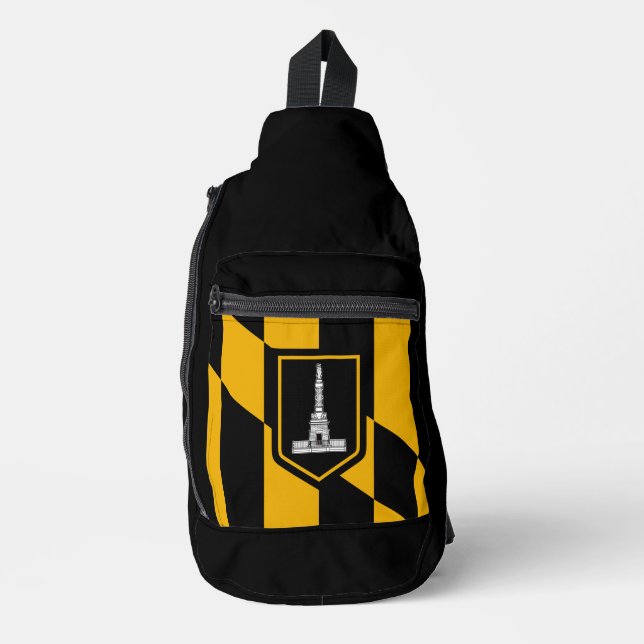 Flag of Baltimore, Maryland Sling Bag (Front)