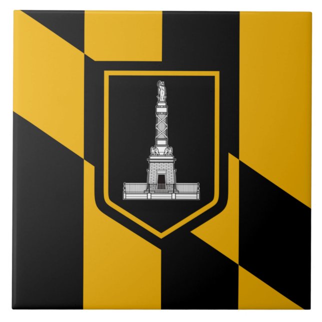 Flag of Baltimore (Maryland, USA) Ceramic Tile (Front)