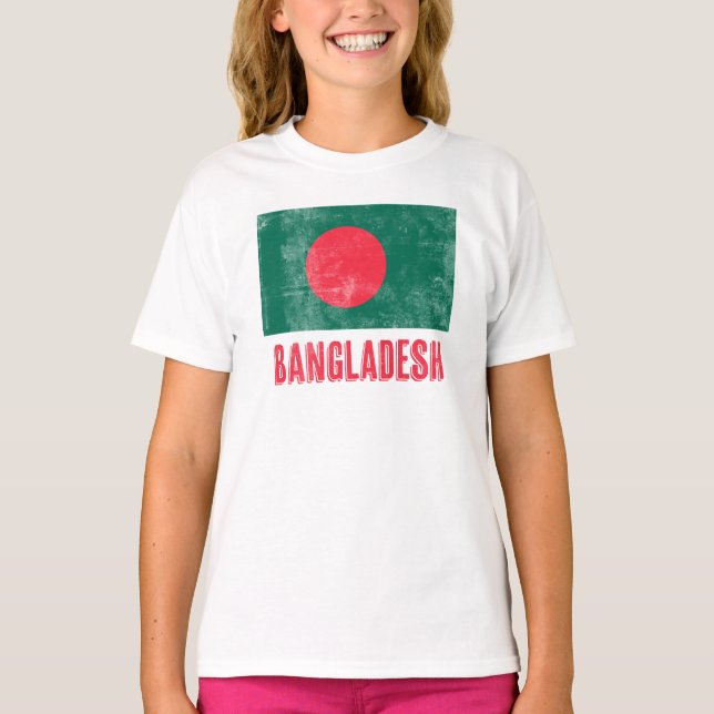 Flag of Bangladesh "Grunge" look. T-Shirt (Front)