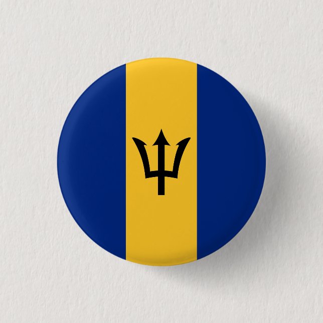 Flag of Barbados 3 Cm Round Badge (Front)