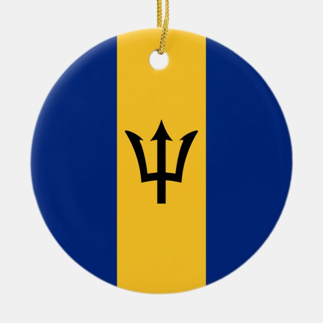 Flag of Barbados Ceramic Ornament (Front)
