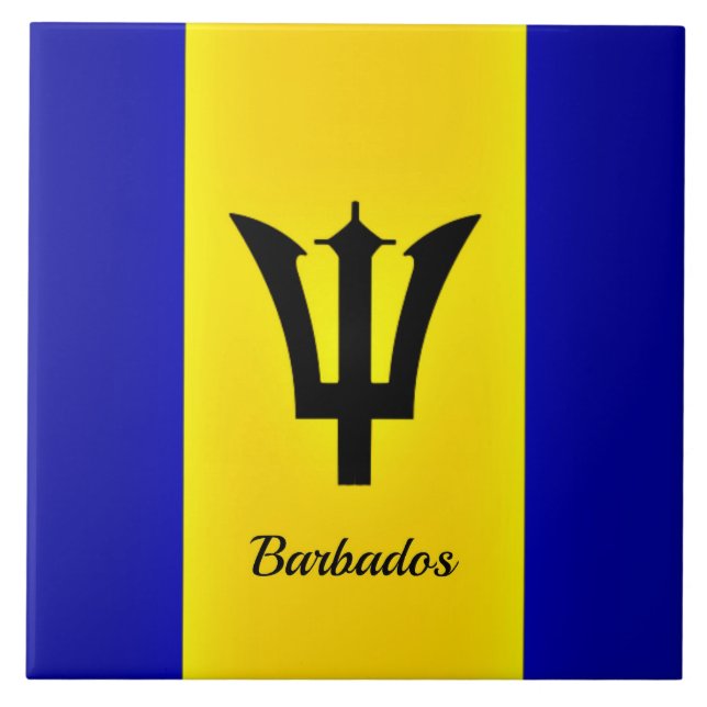 Flag of Barbados Ceramic Tile (Front)