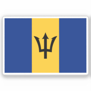 Flag of Barbados Custom-Cut Vinyl Sticker