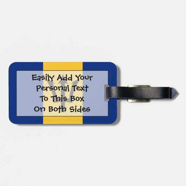 Flag of Barbados Easy ID Personal Luggage Tag (Back Horizontal)