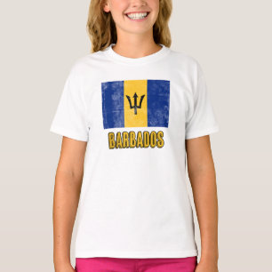Flag of Barbados "Grunge" look. T-Shirt