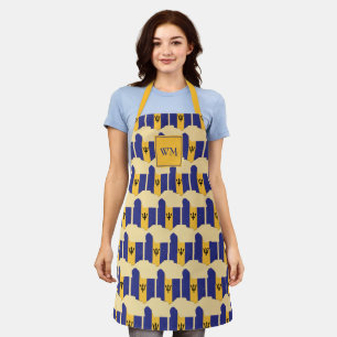 FLAG OF BARBADOS   Monogram   Barbadian Map Apron