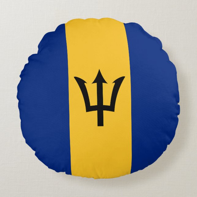 Flag of Barbados Round Cushion (Front)