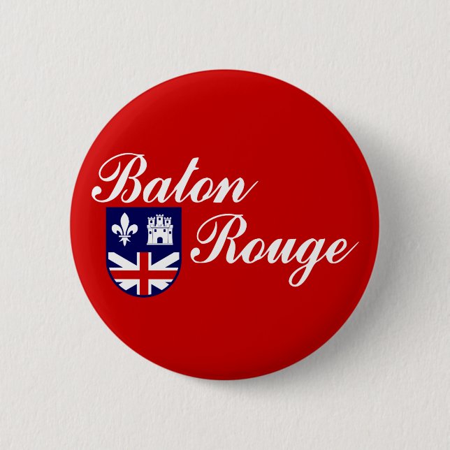 Flag of Baton Rouge, Louisiana 6 Cm Round Badge (Front)