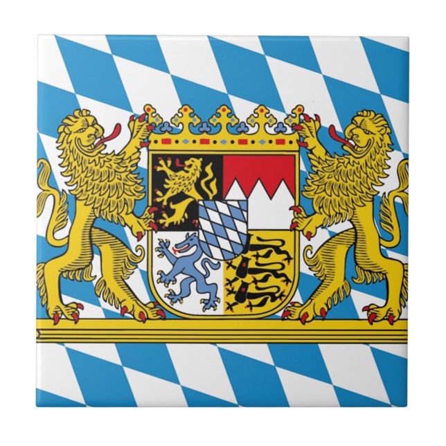 Flag of Bavaria Ceramic Tile (Front)