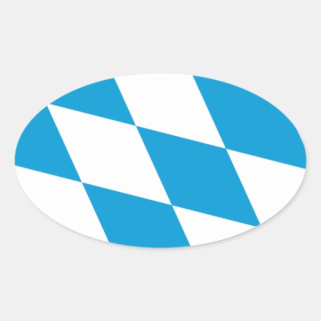 Flag of Bavaria, GERMANY Oval Sticker (Front)