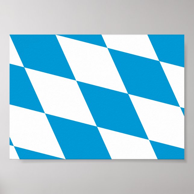 Flag of Bavaria, GERMANY Poster (Front)