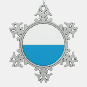 Flag of Bavaria Snowflake Pewter Christmas Ornamen Ornament
