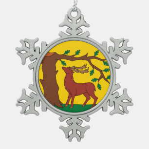 Flag of Bedfordshire   Snowflake Pewter Christmas Ornament