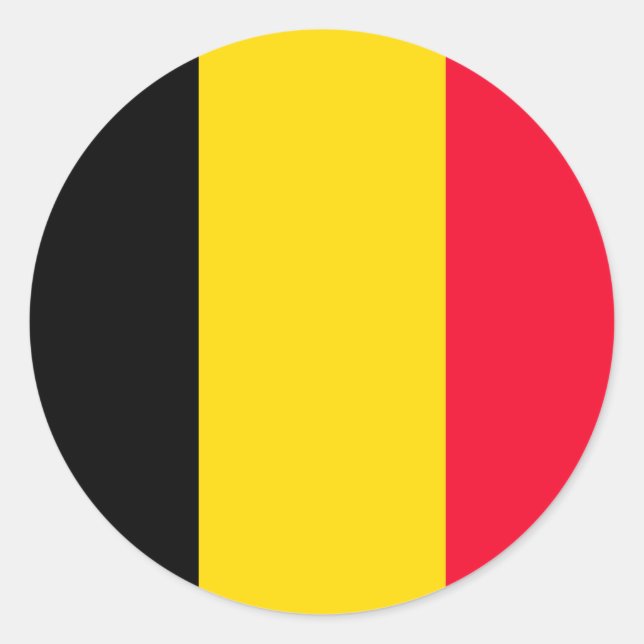 Flag of Belgium Classic Round Sticker (Front)