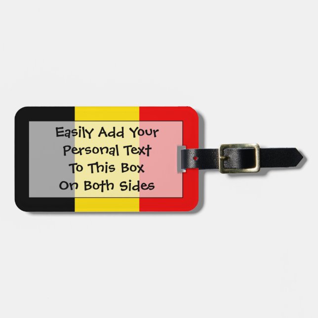 Flag of Belgium Easy ID Personal Luggage Tag (Front Horizontal)