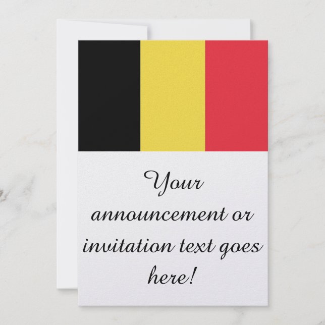 Flag of Belgium Invitation (Front)