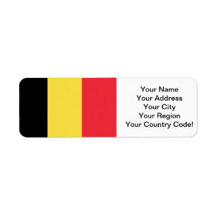Flag of Belgium Return Address Label