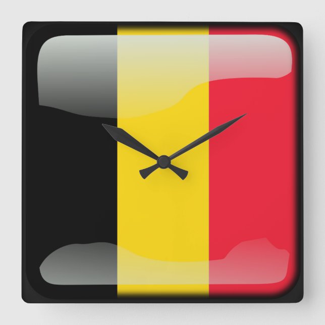 Flag of Belgium Square Wall Clock (Front)