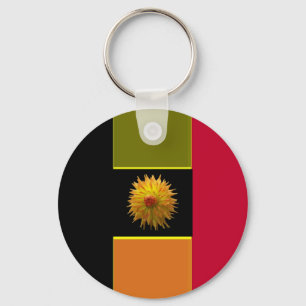 Flag Of Belgium Striped Flower Keychain